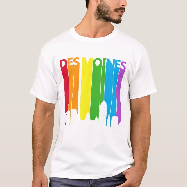 Des Moines Rainbow T-Shirt (Frente)