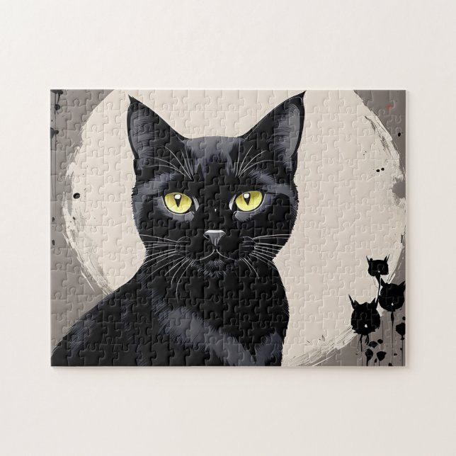 Desafiador Quebra-Cabeça de 252 Peças do Gato Pret (Horizontal)