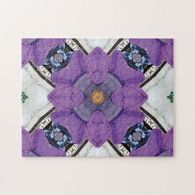 Desafio de Quebra-cabeça branco roxo único (Horizontal)