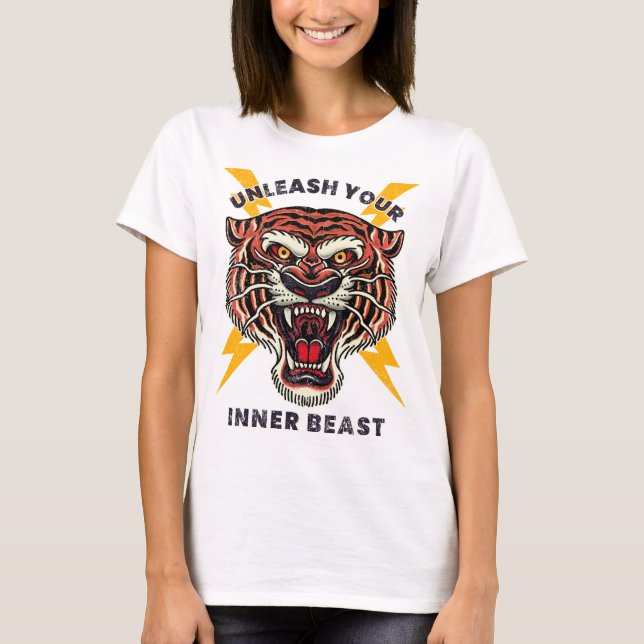 Desbloqueie Sua Fera Interior Camiseta Tiger (Frente)
