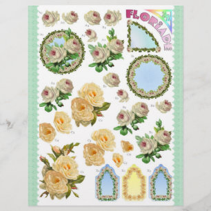 Descamação 3D - Floriade - rosas brancas e amarela