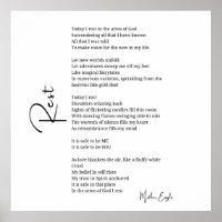 Descanse Nos Braços De Deus Ama poema poster