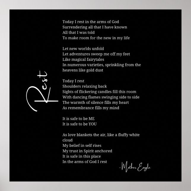 Descanse Nos Braços De Deus Ama poema poster (Frente)