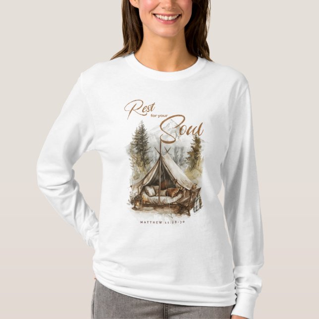 Descanse para sua camisa de moça cristã Boho (Frente)