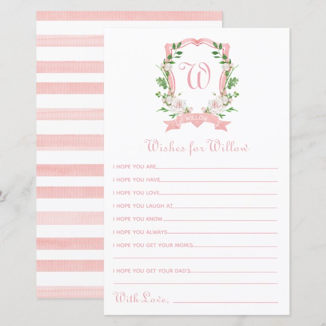 Descanso Floral Desejo para Bebê (Frente/Verso)