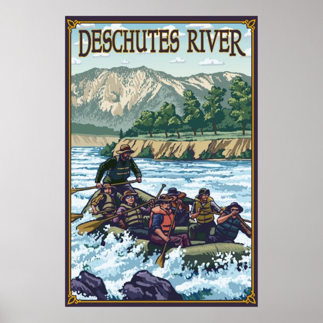 Deschutes River Rafting - Bend, OR Poster de viage (Frente)