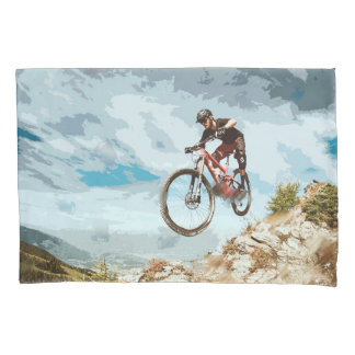 Descida do vôo em um Mountain bike