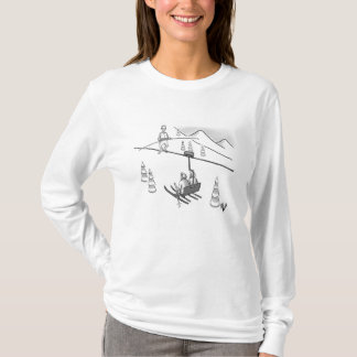 Descida Engraçada Esquiando Camisa Humor