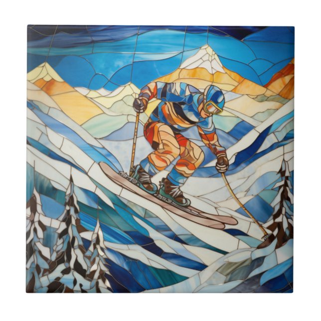 Descida Skier Azulejo (Frente)
