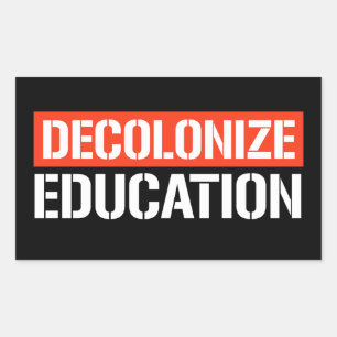 Descolonizar o adesivo retangular educacional