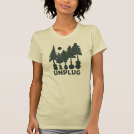 Desconecte - o t-shirt da mulher da floresta do