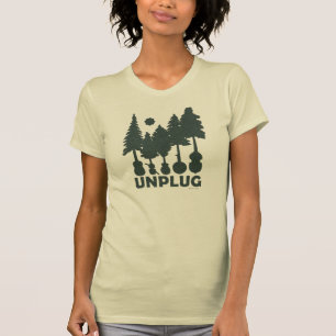 Desconecte - o t-shirt da mulher da floresta do