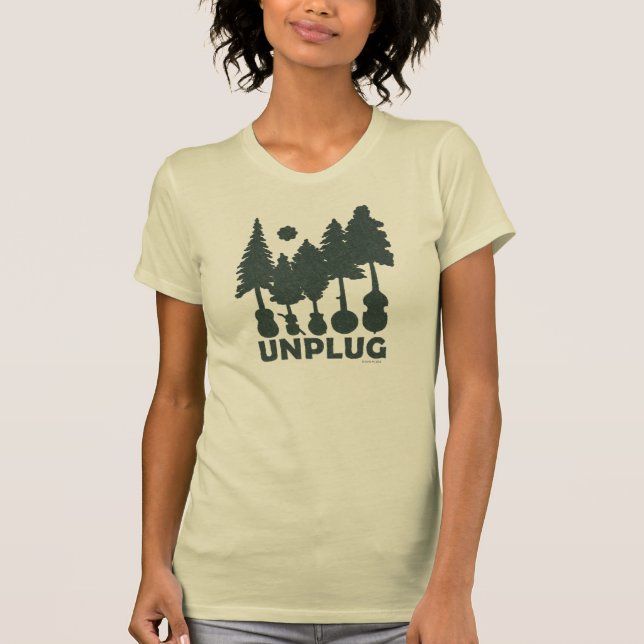 Desconecte - o t-shirt da mulher da floresta do (Frente)