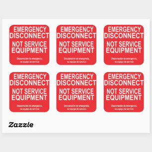 Desconexão de Emergência, Etiqueta de Equipamento
