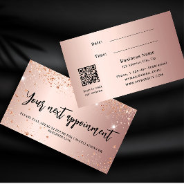 Desconto cartão de compromisso de QR para o rosa gold glitt