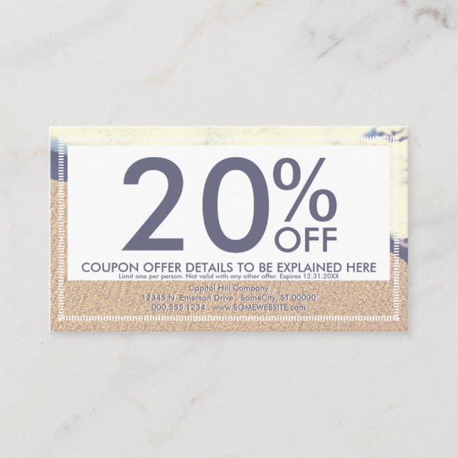 Desconto cartão de cupão de onda em cache (Frente)