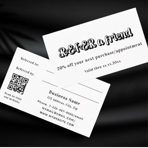 Desconto Cartão de remessa comercial preto-branco qr code