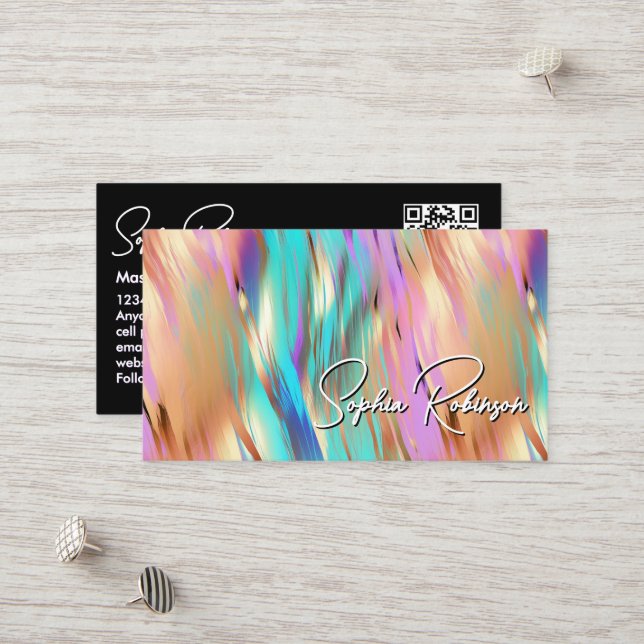 Desconto Cartão de visita Holográfico multicolor (Frente/Verso In Situ)