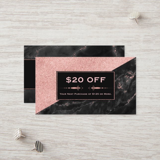 Desconto Coupon Rosa Dourado Marble Beauty Salon (Frente/Verso In Situ)