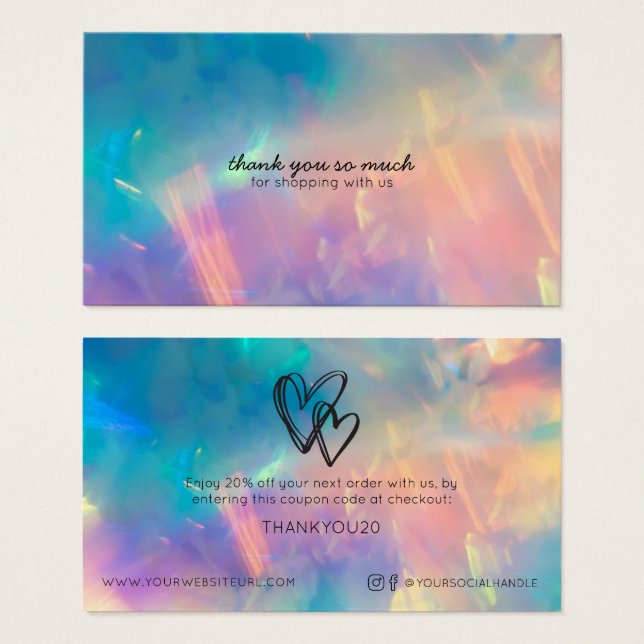 Desconto do Cliente Simples Moderno do Coração Tem (Frente & Verso)