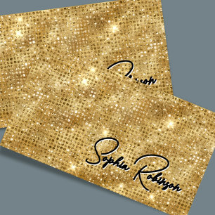 Desconto Luxury Faux Dourada Glitter e Black Cartão de visi