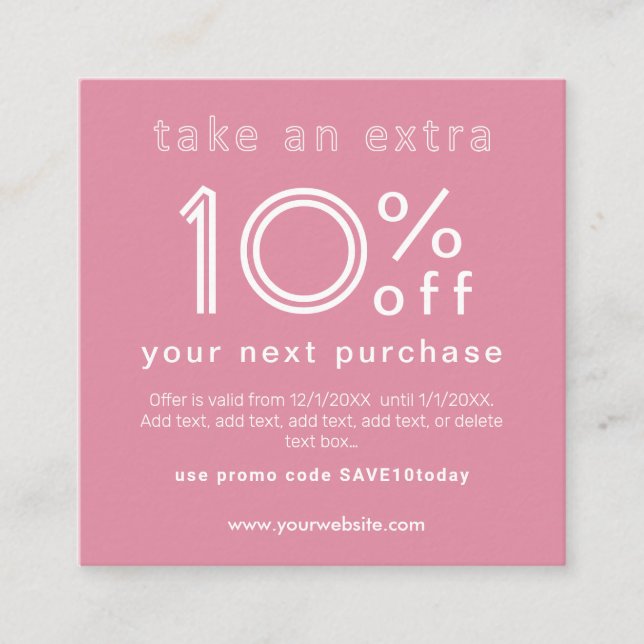 Desconto no próximo cartão de visita de compra (Frente)