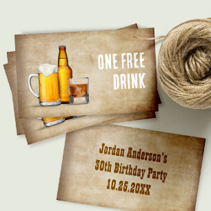 Desconto Um Cartão ou Bilhete de Bebida Gratuita