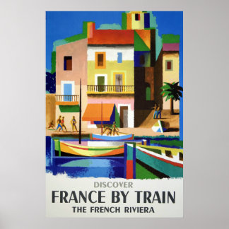Descubra a França por Poster vintage de trem