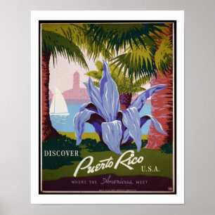 Descubra o poster das viagens vintage de Puerto