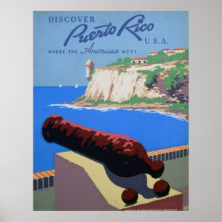 Descubra Porto Rico - Poster de viagens