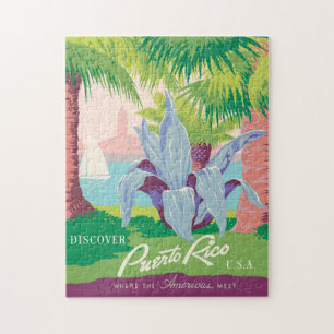 Descubra Porto Rico, Quebra-Cabeça de Poster Vinta