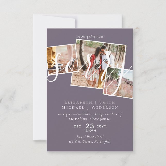 DESCULPE! Adiamento de Casamento Mudança de Data F (Frente)