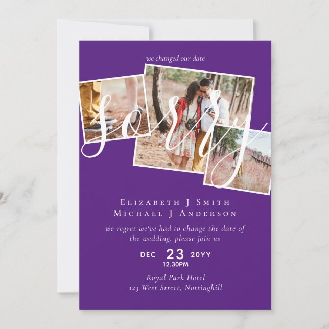 DESCULPE! Adiamento de Casamento Mudança de Data F (Frente)