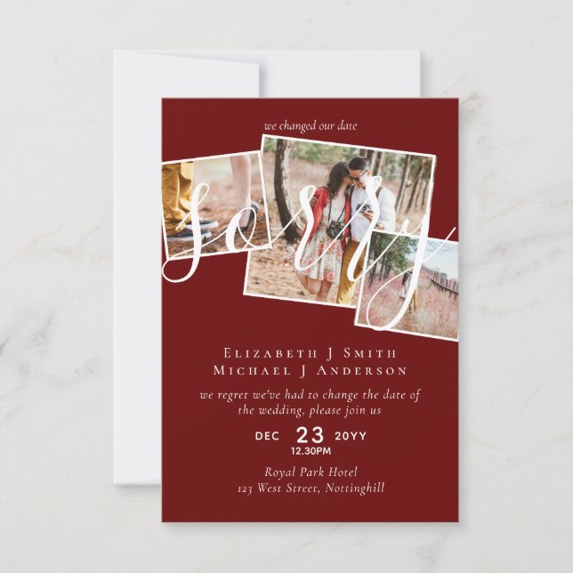 DESCULPE! Adiamento de Casamento Mudança de Data F (Frente)