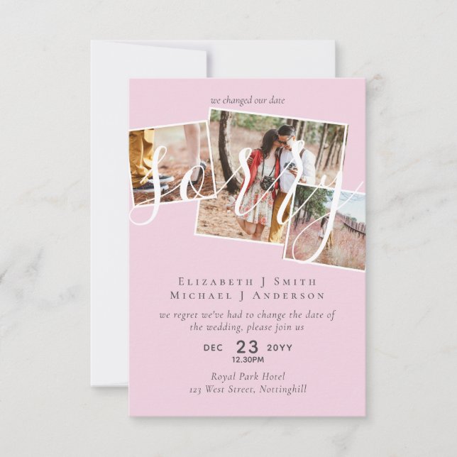 DESCULPE! Adiamento de Casamento Mudança de Data F (Frente)