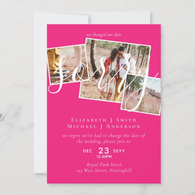 DESCULPE! Adiamento de Casamento Mudança de Data F (Frente)