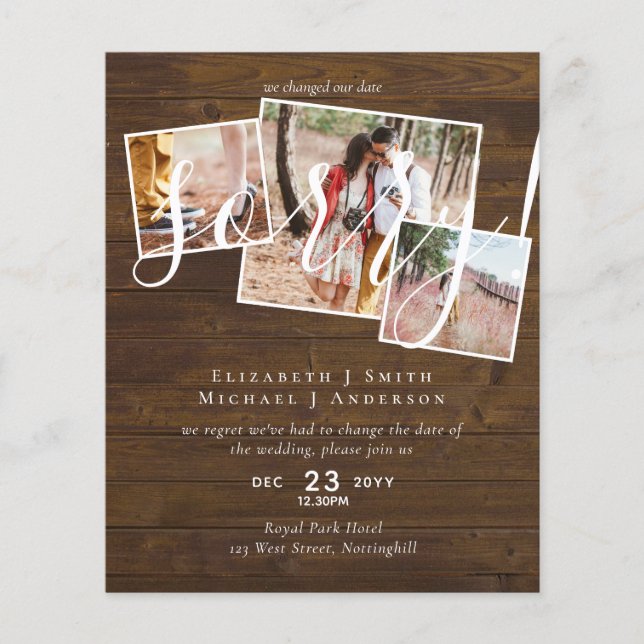 DESCULPE! Adiamento de Casamento Mudança de Data F (Frente)