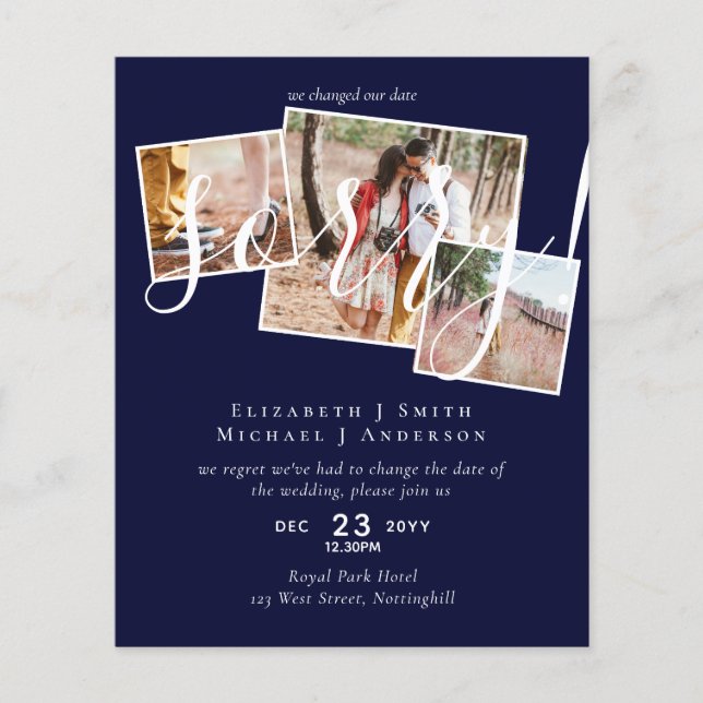 DESCULPE! Adiamento de Casamento Mudança de Data F (Frente)