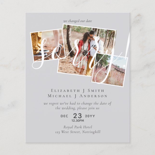 DESCULPE! Adiamento de Casamento Mudança de Data F (Frente)