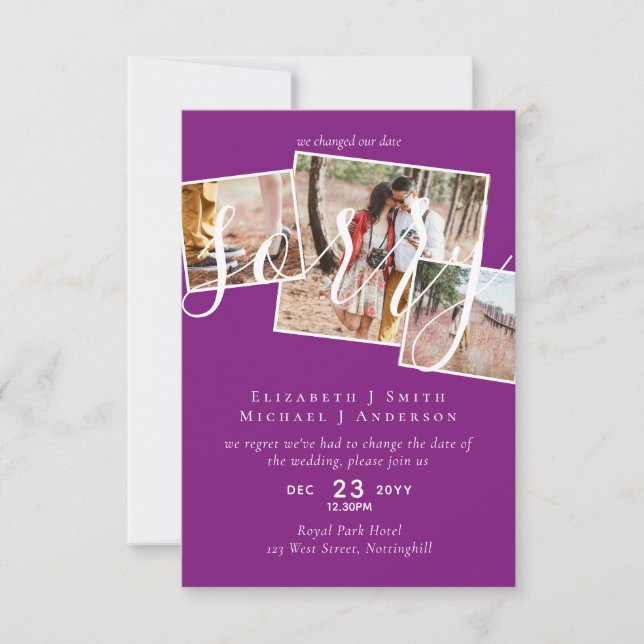 DESCULPE! Adiamento de Casamento Mudança de Data F (Frente)