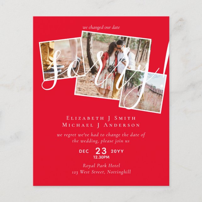 DESCULPE! Adiamento de Casamento Mudança de Data F (Frente)