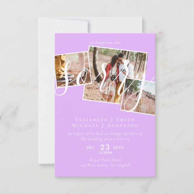 DESCULPE! Adiamento de Casamento Mudança de Data F (Frente)