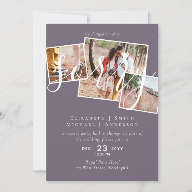 DESCULPE! Adiamento de Casamento Mudança de Data F (Frente)