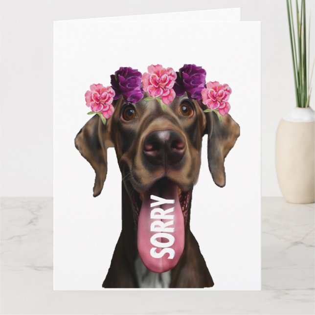 Desculpe Cartão de Desculpas do Cão Great Dane com (Frente)