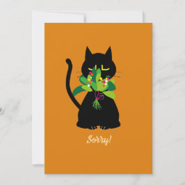 DESCULPE! Cartão de Saudação de Gato Negro Engraça