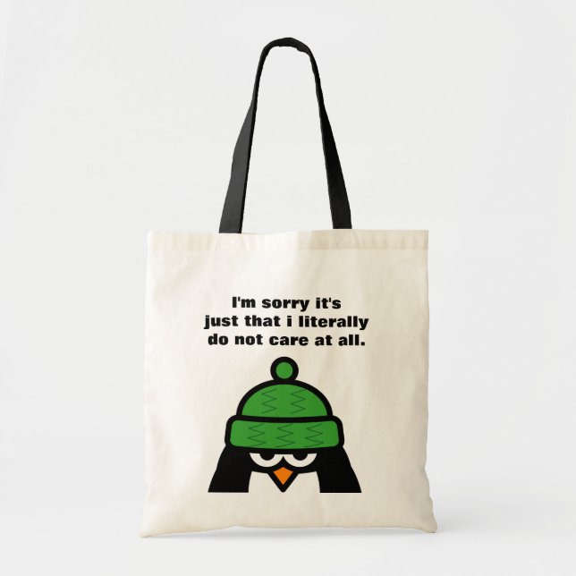 Desculpe, é só que ... bolsa tote de pinguim (Frente)