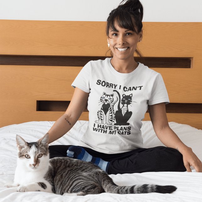 Desculpe não ter planos com meu gato, T-shirts (Criador carregado)