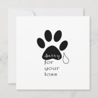 Desculpe pela perda do cartão de compaixão Pet