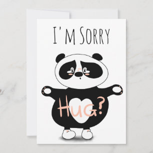 Desculpe Perdão, Cute Panda Bear Hugs Card