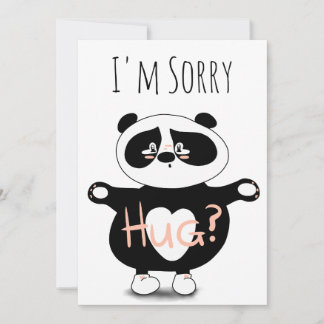 Desculpe Perdão, Cute Panda Bear Hugs Card
